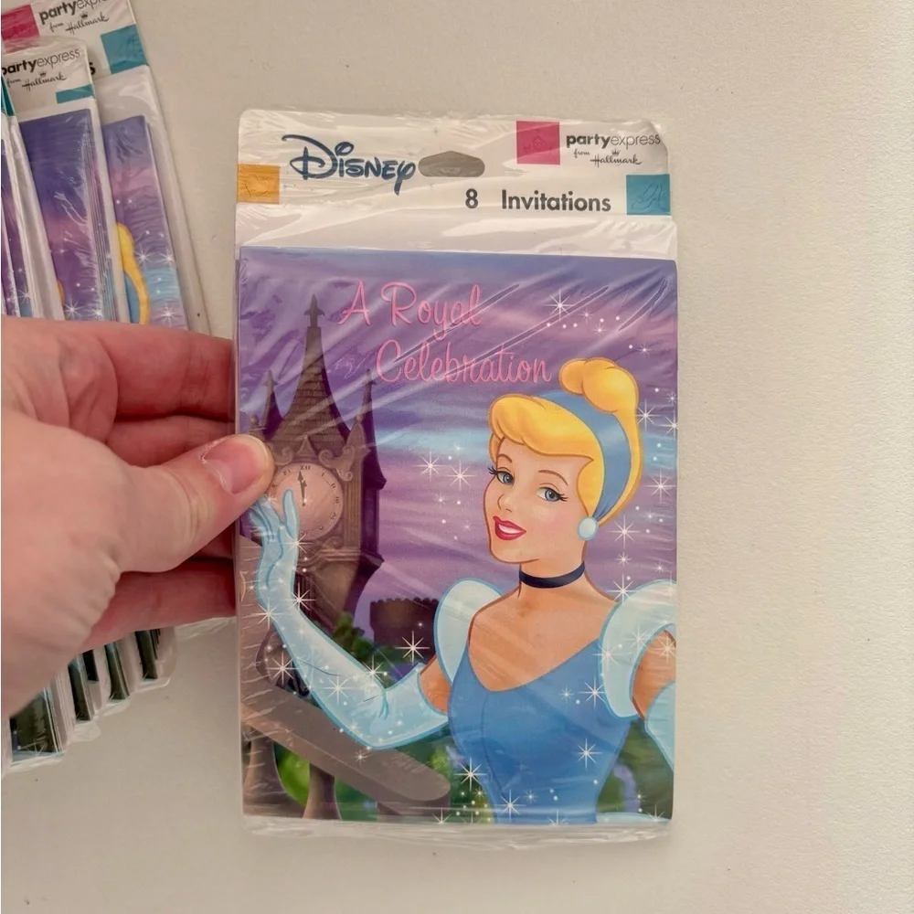 Vintage Kids Disney Princess Cinderella Unopened Birthday Invitations- Set of 8